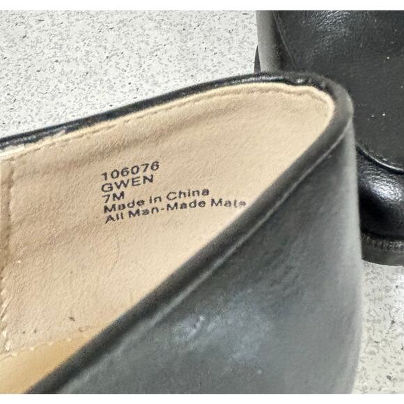 Lauren Blakwell 'Gwen' black leather pumps US 7M mid heel classic career basic - Picture 9 of 10